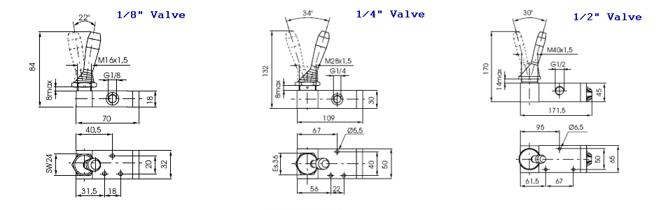 3/2 Lever Spring Valve